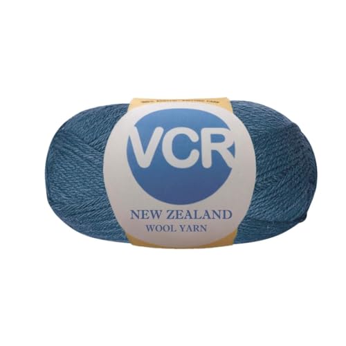 Image of VCR Prussion Blue Chunky Wool Yarn, 100 Grams, Hank, 196 Meters, 100% New Zealand Wool Knitting Yarn, Soft Crosia Thread Suitable for Baby Blankets & Booties Pack of 1