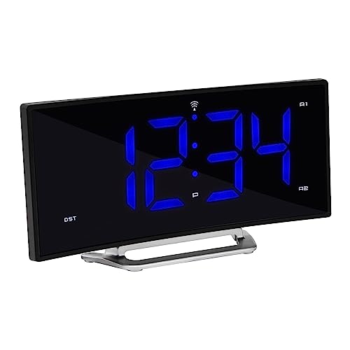La Crosse Technology 617-249 1.8 Inch Curved Blue Digital Atomic Dual Alarm Clock thumb #3