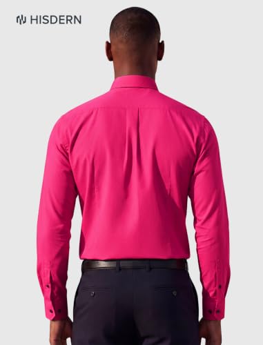 Image of HISDERN Mens Dress Shirt with Tie Pocket Square Set Classic Button Down Shirt Matching Tie Long Sleeve Shirts