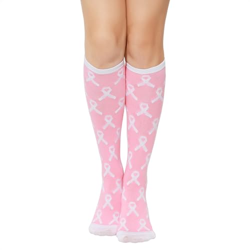 Image of Zando Knee High Socks for Women Striped Athletic Long Tall Tube Socks Outdoor Sports Casual Thigh High Stockings