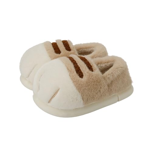 Women's Cat Paw Slippers, 3D Plush, Pink, One Size, Anti-Slip, Warm, Comfortable, Home, Office, Travel