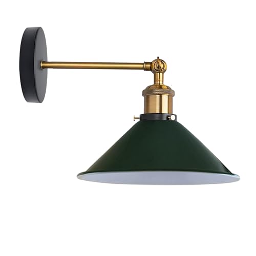 LEDSone Industrial Metal Adjustable Wall Sconce Black & Gold E27 Wall Lamp Modern Indoor Light Fixture for Bedroom Hallway Living Room Cafe Bar Kitchen