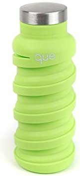 queBottle | Designed for Travel and Outdoor. Collapsible Water Bottle - Food-Grade Silicone/BPA Free/Lightweight/Eco-Friendly - 12oz (Keylime Green)