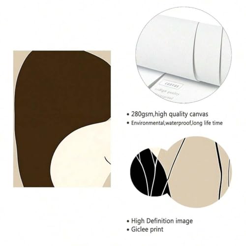Art mural de qualité supérieure peinture décorative abstraite brune 60x80 - 7