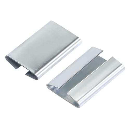 Semi Open (Push Type) Seals for 1 1/4" Width Steel Strapping Metal Clips for Packaging Banding Strong and Safe (50pcs)