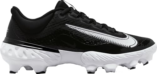 Nike Alpha Huarache Elite 4 Low MCS FD6221-001 Black-White Men's Baseball Cleats 12 US