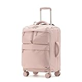 Maleta Ultraligera de Tela para Mujer, Equipaje de Cabina, Bolsa de Viaje, Maleta con Ruedas (Rosa, 24 Pulgadas)