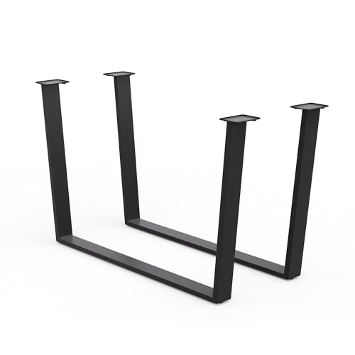 blumfeldt Ayr Patas de Mesa - Patas Metálicas de Acero para Mesas de Comedor con Diseño Industrial Moderno, 43cm Alto, 62cm Ancho, Negro