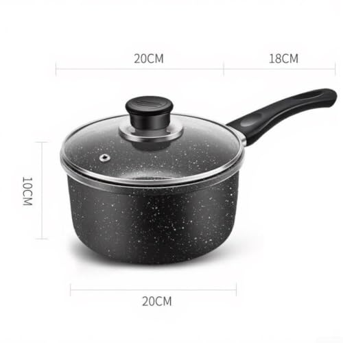 Olla de hierro fundido de 1,5 cuartos con tapa y revestimiento de granito antiadherente negro 4