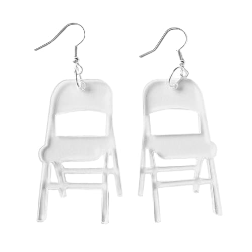 Orecchini a forma di sedia pieghevole, stile hip hop, in acrilico, divertente, con pendente a goccia, per feste di Halloween, gioielli bohémien, regalo, orecchini pieghevoli, da indossare tutti