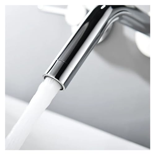Grifo de baño empotrado de latón cromado con doble manija para lavabo 7