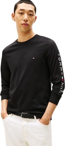 Tommy Hilfiger Uomo Maglietta Maniche Lunghe Tommy Logo Cotone