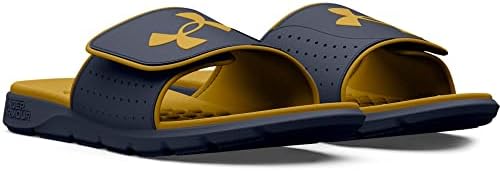 Under Armour Men's Ignite Pro Slide, (402) Downpour Gray / Downpour Gray / Gilded Yellow, 18, US | Image 4