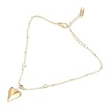 Oxxggkao Sofisticada tobillera dorada adornada con cristal de corazón, elegante cadena de pie, adecuada para fiestas y citas románticas, elegante tobillo dorado