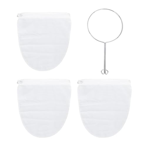 MUNEFE Bolsas de colador de malla fina, bolsas de filtro de malla reutilizables, filtro de alimentos con mango de acero inoxidable para jugo de soja té café queso mantequilla