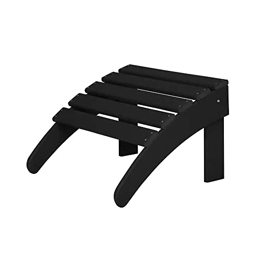 Black Color Plastic, Stainless Steel Material Foldable Ottoman Outdoor Patio Furniture 18.7 in. D X 20 in. W X 13.5 in. H Size, Weather Uv and Fade Resistant | All Season Pretty Coal Shade, Durable