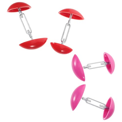 LIGIGWASH 4 Par Justerbara Mini Skostretchare för Dam och Herr Skobreddare och Formare Rött Skoblock för Stövlar och Högklackade Portabel och Lätt att Använda för Passform