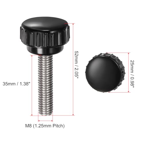 Uxcell A24072200UX0443 4Pcs Knurled Clamping Knobs M8 X 35Mm Metric 304 Stainless Steel Male Thread Thumb Screw thumb #1