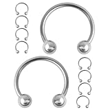 BESPORTBLE 10 Piezas joyería Piercing daith Accesorios para Gorras Herradura Hombres Anillo de la Nariz joyería del tabique Joyas para perforar el tabique Joyas de Cejas aleación Silver