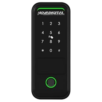 Fechadura Inteligente Wifi De Sobrepor Abertura por Biometria, Senha, Tag, Chave e Remotamente por APP Novadigital SM07