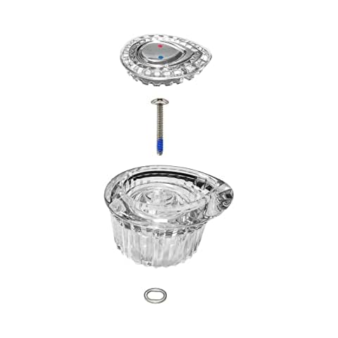 Replacement (100710) for Moen Posi-Temp One-Handle Tub and Shower Knob Handle Kit, White and Chrome Knob Insert Cover