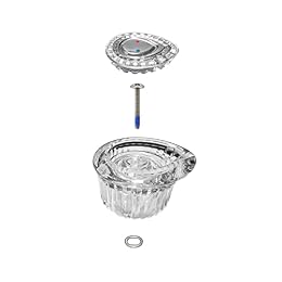 Replacement (100710) for Moen Posi-Temp One-Handle Tub and Shower Knob Handle Kit, White and Chrome Knob Insert