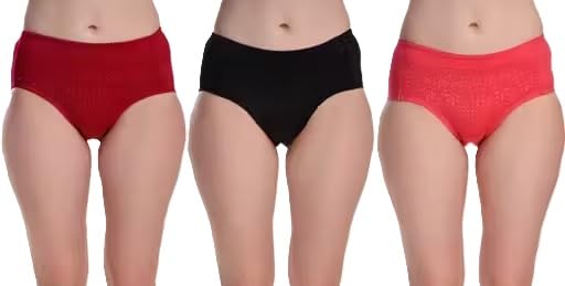Soft Cotton Blend Women Non Padded Panty Set with Comfortable Support for Daily Use Pack of 3 Multi 4 S-picture-37