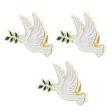 UKCOCO 3 Stück Friedenstauben Broschen aus Legierung Taubenmotiv Anstecknadeln für Kragen und Hut Symbolische Vogel Anstecker für Verschiedene Gelegenheiten