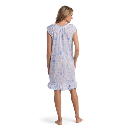 Image of Miss Elaine Women's Short Cotton Nightgown, 100% Cotton Nightgown, Short Sleeves, Sleepwear and Loungewear