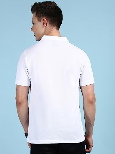 Image of Lux Cozi Men's Half Sleeve Soild Casual Regular Fit T-Shirt with Chest Pocket | Polo Tshirt for Men
