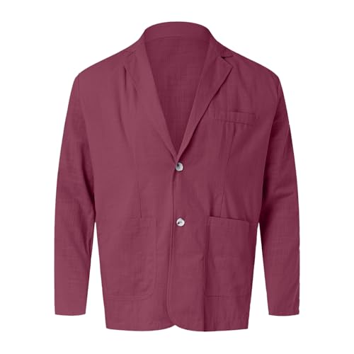 Linen Blazer Men Casual Blazer Suit Jackets 2 Button Lightweight Sport Coats Business Summer Blazers Jackets