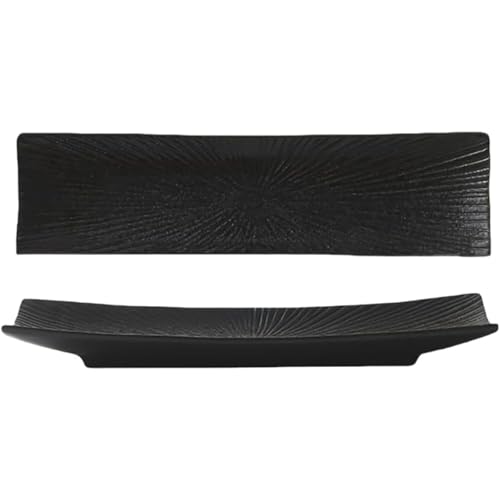 長角皿 2 枚セット お皿セット すし 焼き物皿 魚 皿 刺身皿 焼き魚皿 kxzlhaa 寿司皿 長皿 長方形 お皿 おしゃれ プレート 食器 レストラン 居酒屋 和風 (2枚セット,F)