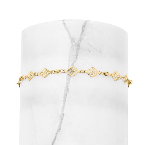 Ross-Simons Italian 10kt Yellow Gold Ricami Floral Station Bracelet3