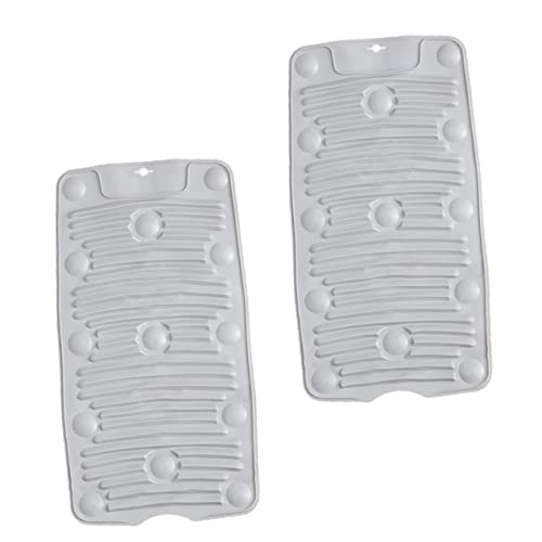 Cabilock Waschbrett Silikon 2 Stück Faltbar und Verdickt Ergonomisches Schrubbbrett für Wäsche und Kleidung Handwaschbrett für Haushalt Badezimmer Waschraum Wäschezubehör Grau