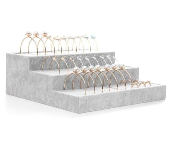 Image of 30 Kada Velvet Jewelry Drawer Organizer Tray Stackable Jewelry Tray