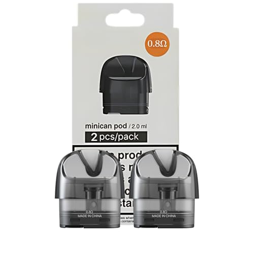 Aspire Minican Plus Pods - 2 Pack - 2ml Pods MTL Smooth Vaping E Cig Built-in Mesh Coil Leak Proof No Nicotine (0.8ohm)