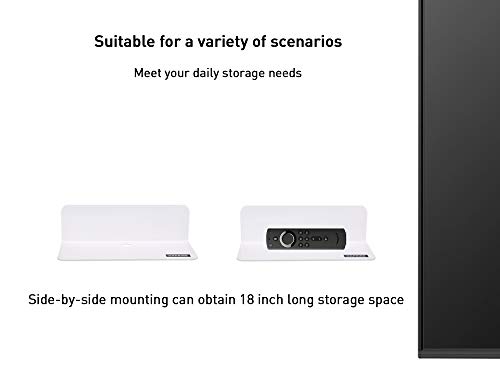 Oaprire White Floating Shelves Wall Mounted Set Of 2 - Easily Expand Wall Space - Acrylic Hanging Shelves For Bedroom, Gaming Room, Living Room, Bathroom, Office With Cable Clips #TOP2