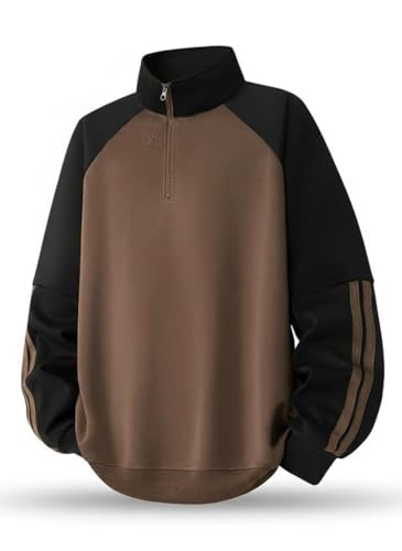 Image of Half Ziper Self Design Sweatshirt for Men(DC-HZS-P)