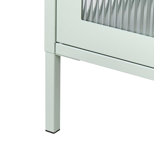 Vetrina Verde Menta In Acciaio Metallo Con Ripiani Piedini Design Industriale Soggiorno Mobili Per Ufficio Domestico - 7