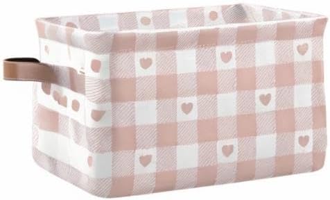 Miniatura 8 de senya Cesta de almacenamiento para el día de San Valentín, cesta de almacenamiento plegable grande con asas, bolsa organizadora plegable de tela a