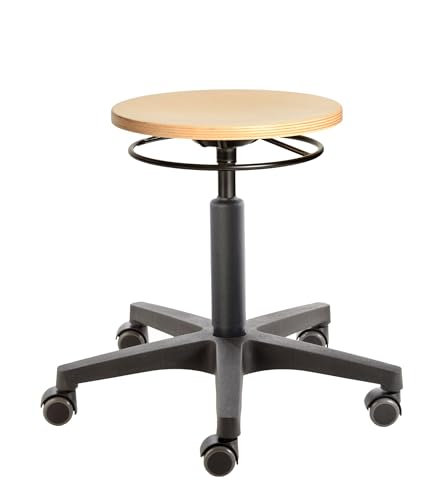 Prova Nova GmbH Werkstatt-, Roll- und Drehhocker 3531, abgedeckte Gasfedersäule, Sitzhöhe ca. 42-62 cm, Ringauslösung, Holz-Rundsitz, Rollen Prova Nova GmbH Werkstatt-, Roll- und Drehhocker 3531, abgedeckte Gasfedersäule, Sitzhöhe ca. 42-62 cm, Ringauslösung, Holz-Rundsitz, Rollen