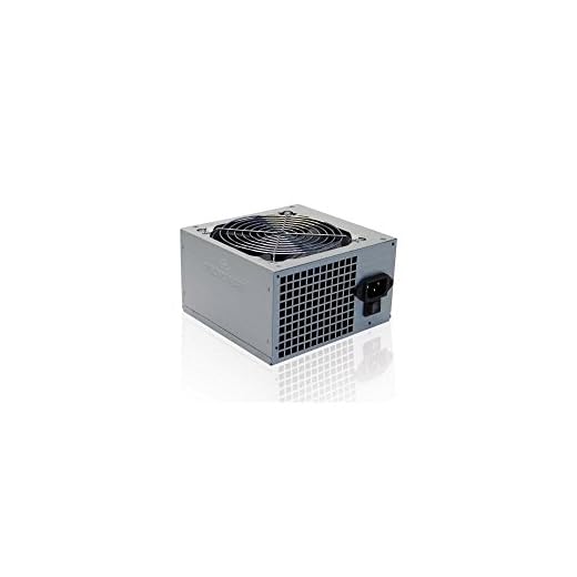 Tecnoware Fuente de alimentación para Office PC ATX Free Silent 500 w, Ventilador 12 cm, 2 x SATA, 1 x 24 Polos, 1 x 12 v, 4 Polos, 2 x molex, 1 x Floppy, Gris