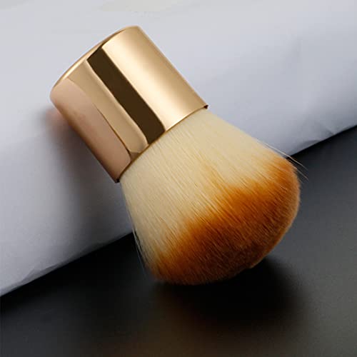 Rn Beauty 2 Pieces Kabuki Brushes Powder Brush Blush Brush Foundation Brush Bronzer Brush Face Blender Brush Mineral Blending Buffing Concealer Brush Multifunction Cosmetic Tools Portable Makeup Brush (Golden) #TOP3