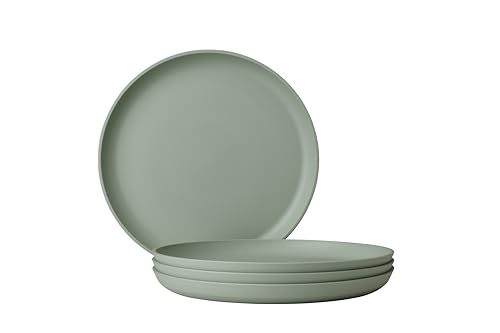 Mepal, Breakfast plate 4 pieces Silueta, Dishwasher & microwave resistant, Plastic plates, Dinner plates, Tableware, 23 cm