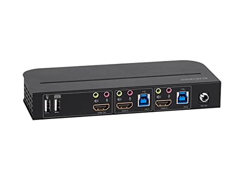 Image of Monoprice 4K HDMI 2.0 and USB 3.0 2x1 KVM Switch - 4K@60Hz, 18 Gbps, HDR, YCbCr 4:4:4, HDCP 2.2, HDMI 2.0, Share 2 Computers with 1 Keyboard Mouse, Monitor, Printer, Black - Blackbird Series