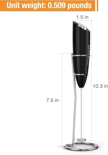 SIMPLETaste Milk Frother Handheld Battery Operated Electric Foam Maker, Drink Mixer with Stainless Steel Whisk and Stand for Cappuccino, Bulletproof Coffee, Latte - View 5