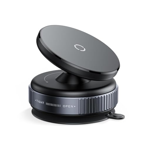 Image of HUMBLE Magnetic Phone Holder with Suction Cup -360 Adjustable Mobile Stand for Car Dashboard, Desk, Shower & Gym Strong Grip Hands-Free Mount Compatible with iPhone & Android Smartphones-Black (MH09)