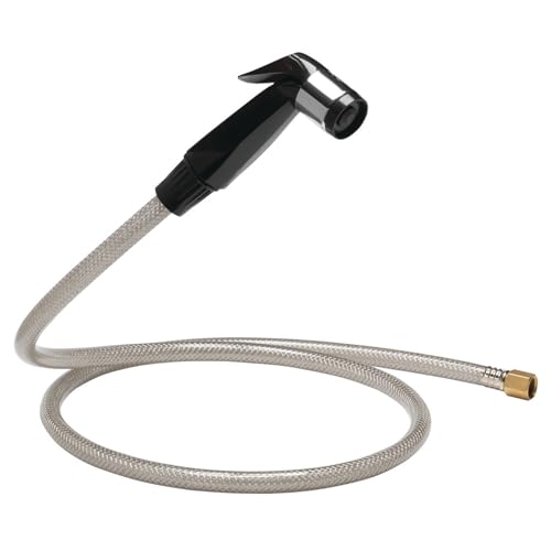 Plumb Craft Black Kitchen Sink Sprayer with Hose Attachment 7635100T, Water Hose and Kitchen Sink Sprayer Replacement, Thumb-triggered Head, Versatile Sink Accessory for Home Improvement by Plumb Craft - Used condition - US$13.01