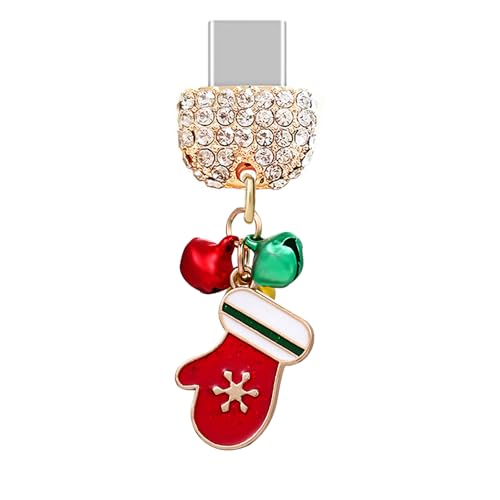 Colgante navideño para iPhone 16 con tapón protector de cristal contra el polvo