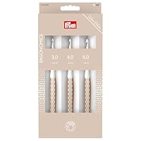 Prym 218595 Wollhäkelnadel-Set, prym.ergonomics, taupe, 3/4/5 mm